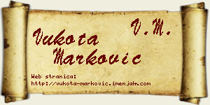 Vukota Marković vizit kartica